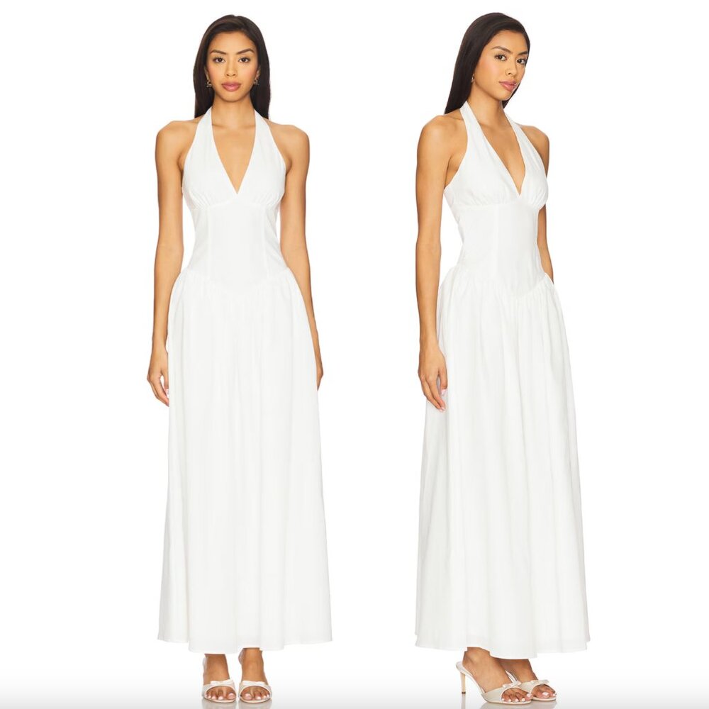 Chic White Halter Maxi Dress